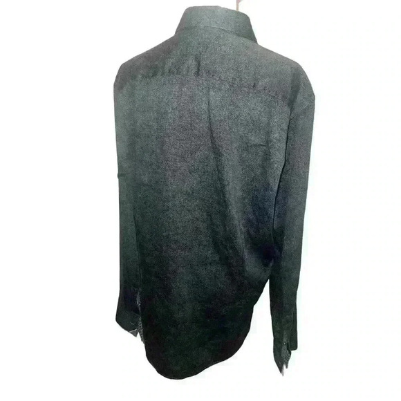 Ted Baker Norbor Modern Slim Fit Microdot Print Sport Shirt Dark Gray Size XL 5 - Picture 4 of 10